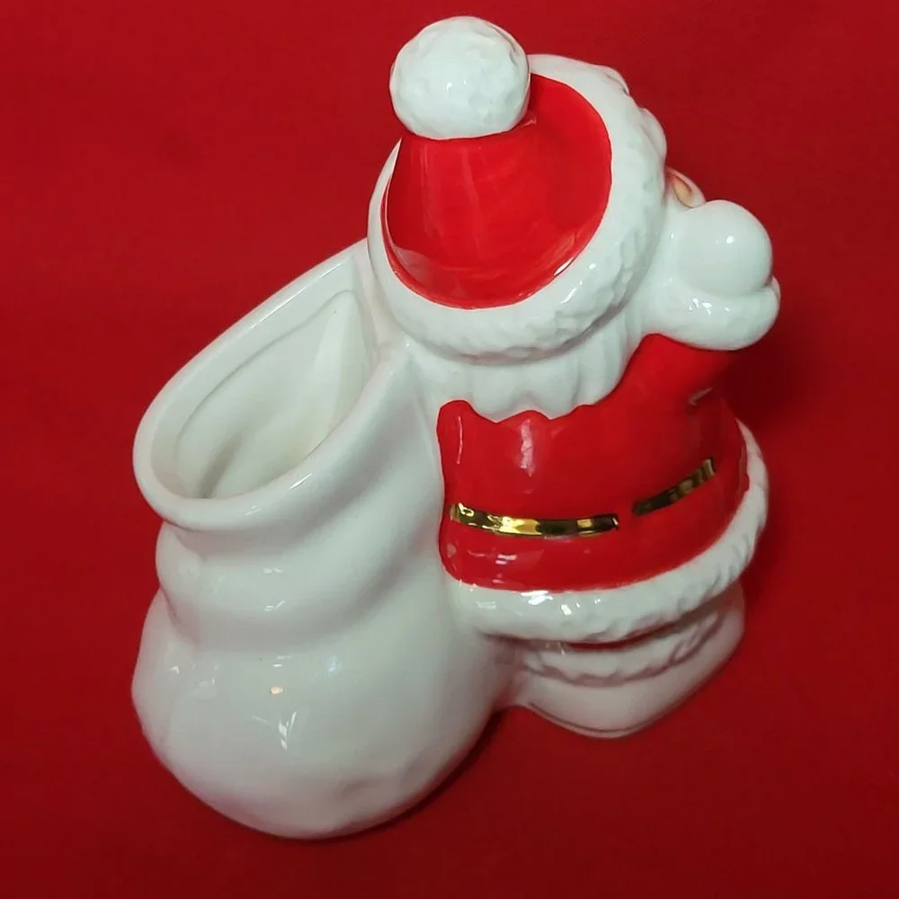 Vintage Christmas Santa Claus Figurine Statue Planter